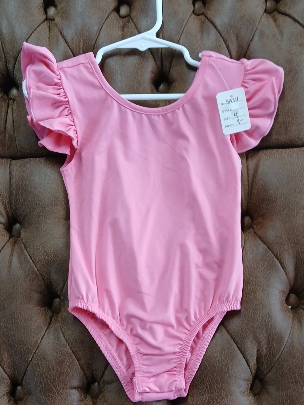 Pink Ruffle Sleeve Kids One-Piece